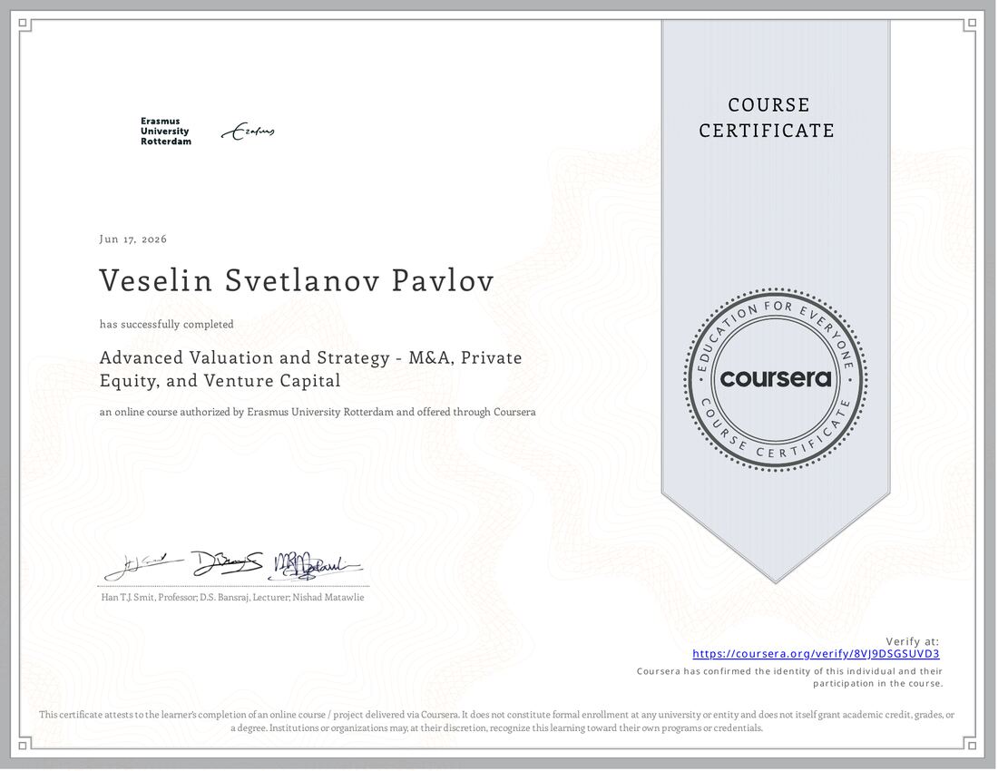 Advanced Valuation and Strategy certificate